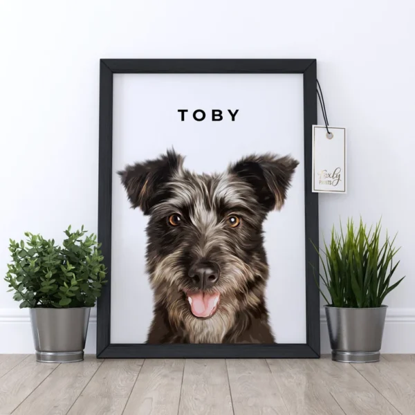 DIGITAL FILE ONLY Dog portrait, a custom dog portrait from your photo, illustrated painting. Dog memorial gift, pet loss gift, dog mum gift