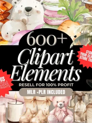 600+ Clipart Elements Pack,The Elements Vault,Clip Art.Clipart vault.Melanin AI Images.Done For You Ebook Images,elements for designs